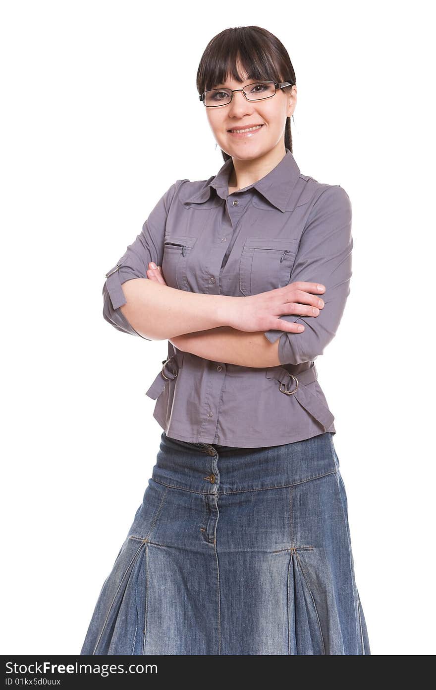 Casual woman over white background. Casual woman over white background