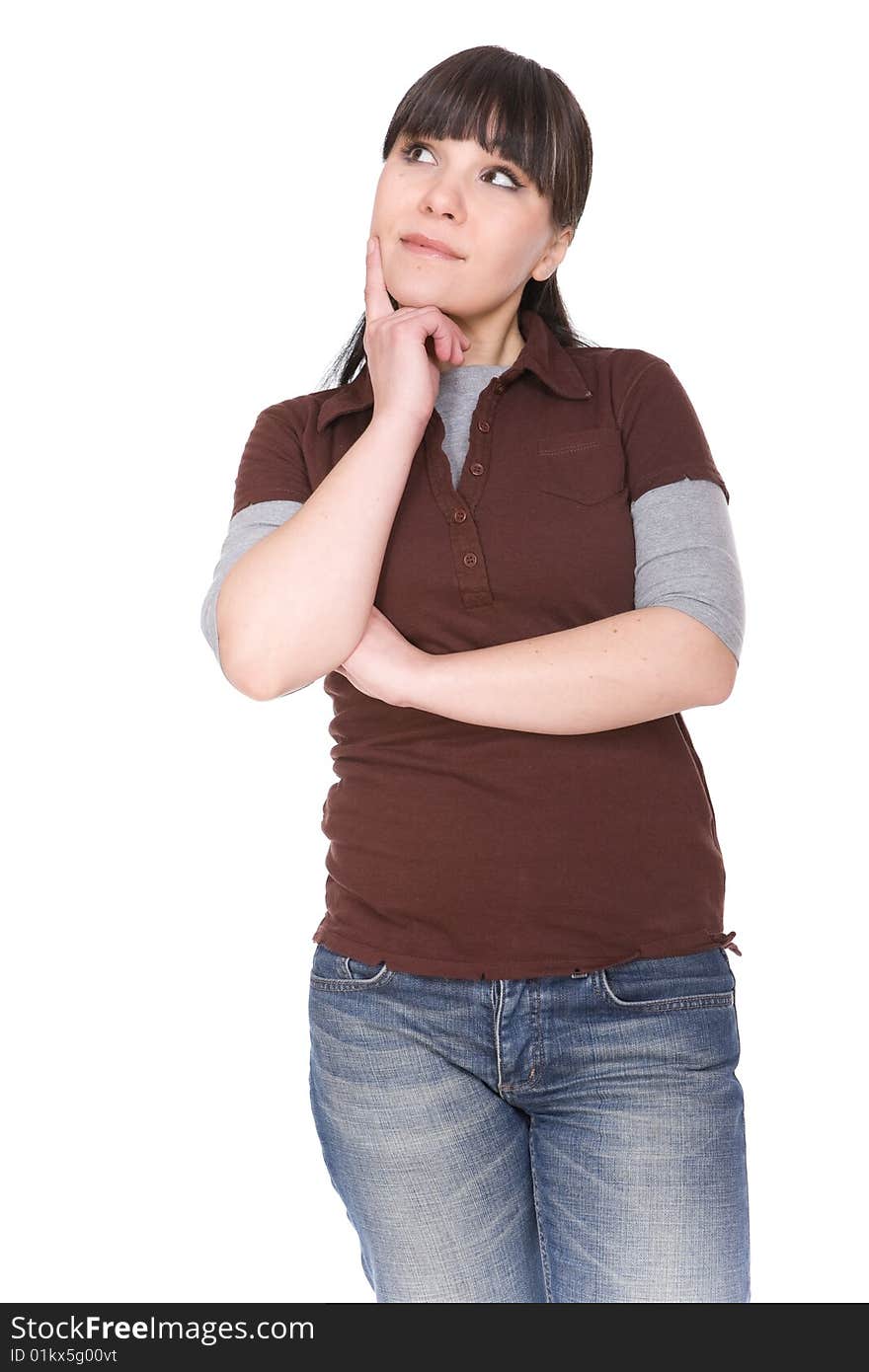 Casual woman over white background. Casual woman over white background