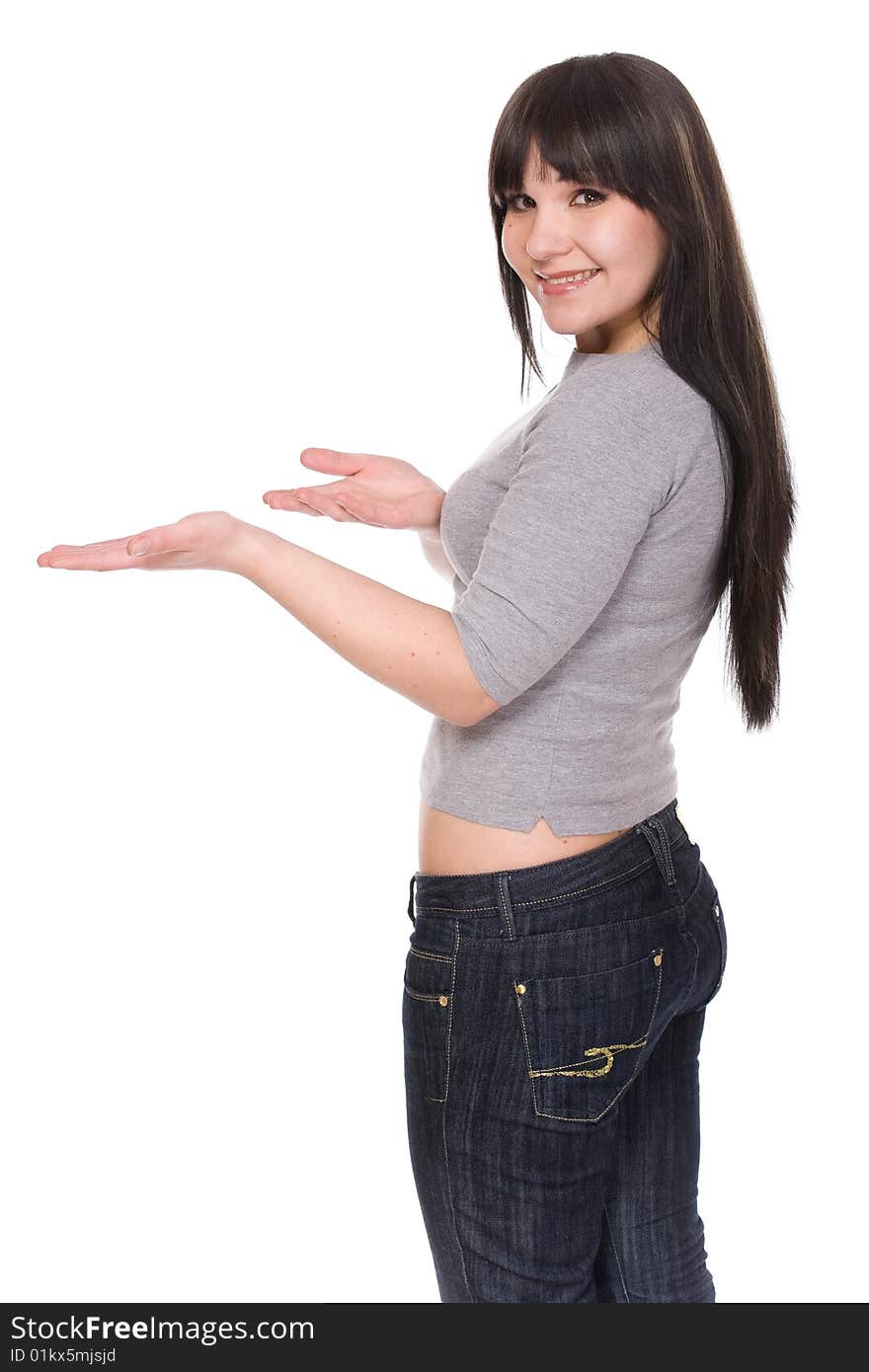 Casual woman over white background. Casual woman over white background