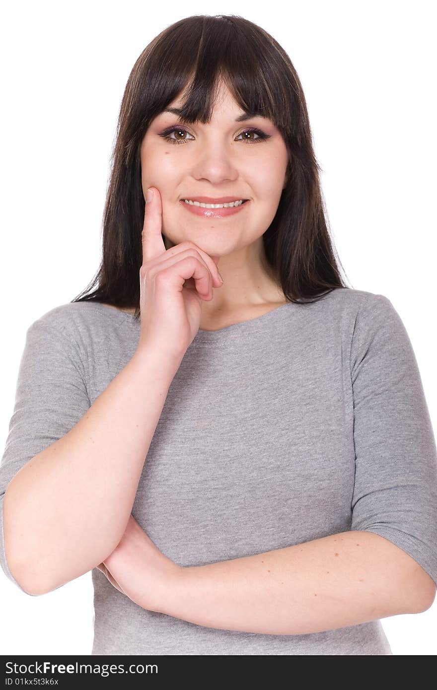 Casual woman over white background. Casual woman over white background