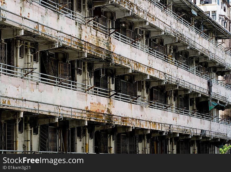 A dismantle area in Hong Kong. Old style building. lots of great HK peoples grown up here.