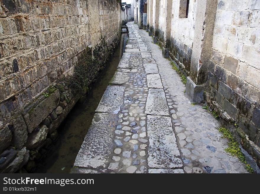 Village lane in anhui province,china