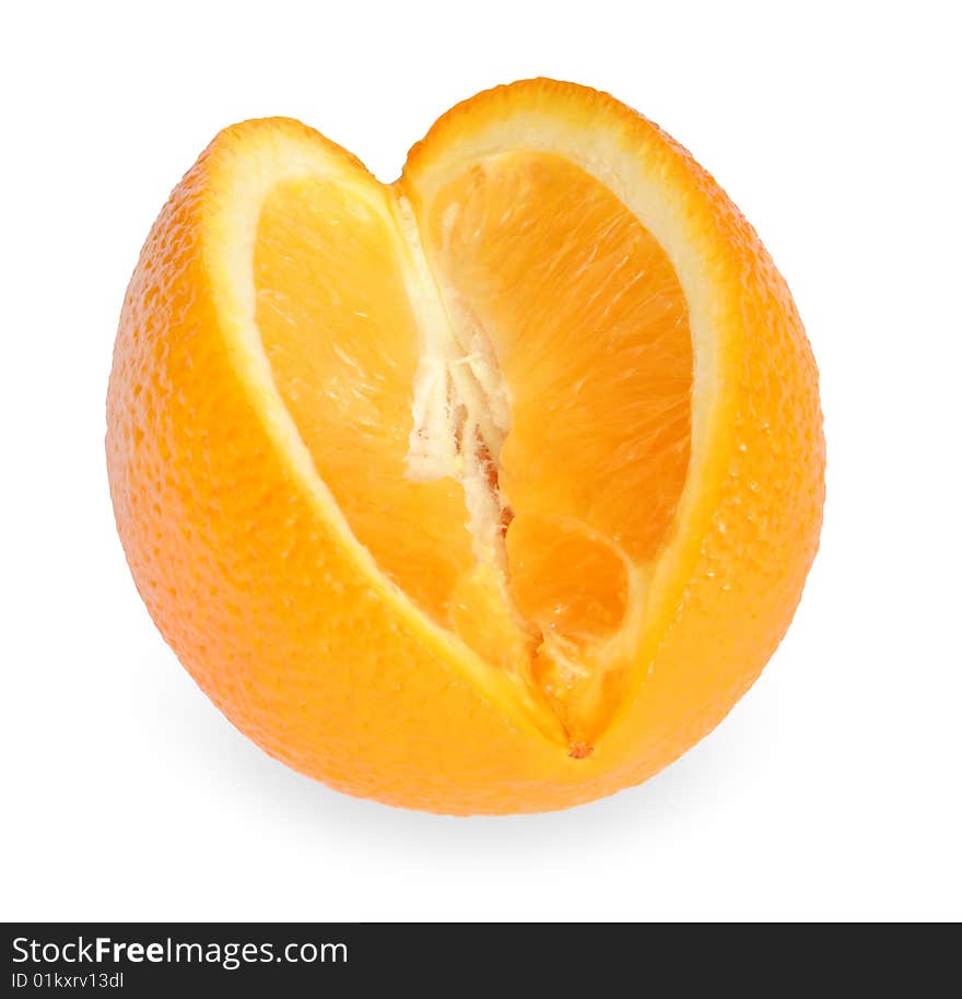 One orange on the white