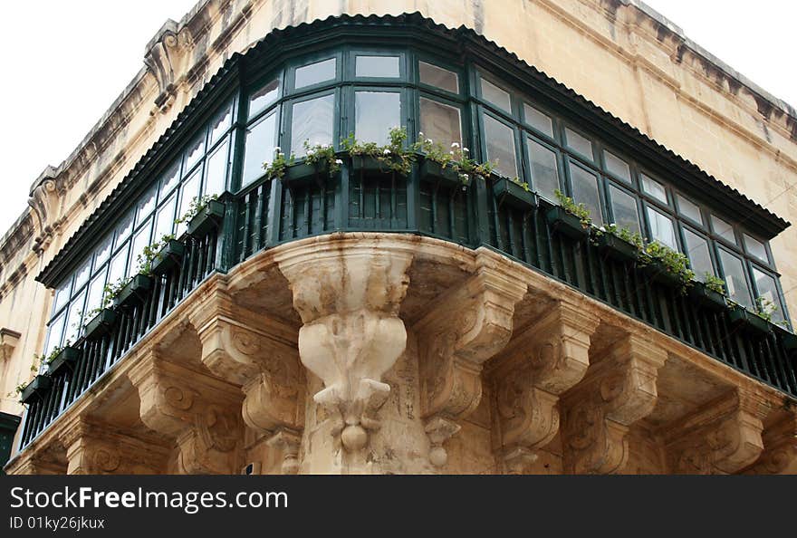 Maltese Green Balcony in Valletta