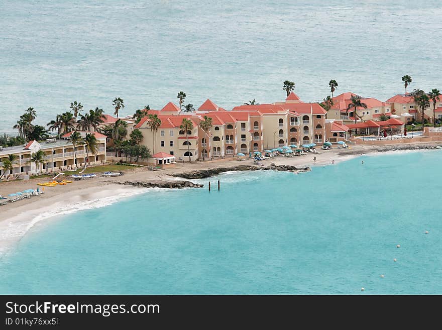 A picture of resort in Caribbean. A picture of resort in Caribbean