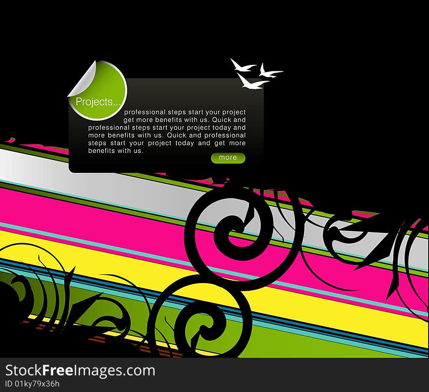 Colored graphic elements, Full of life art background. Colored graphic elements, Full of life art background