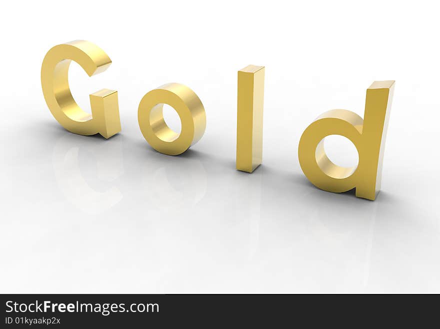 3d golden text