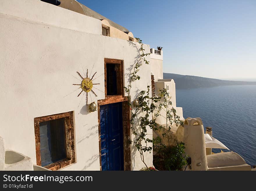 Typical greek house. Ia, Santorini, Greece