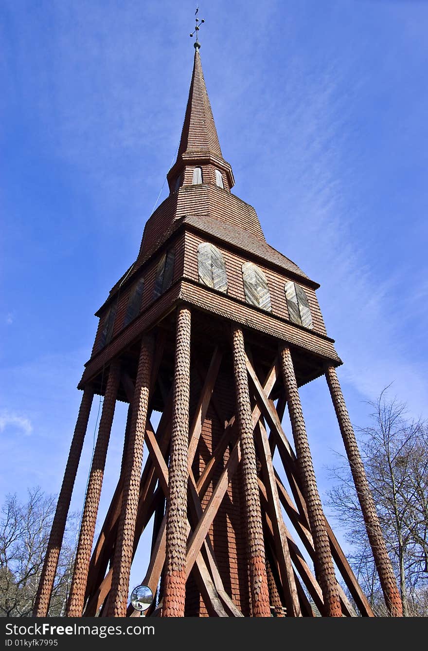 A photo of ancient church in Skansen