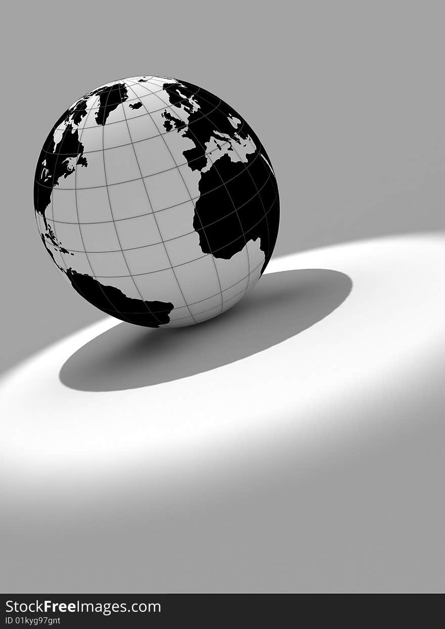 3d earth on grey background