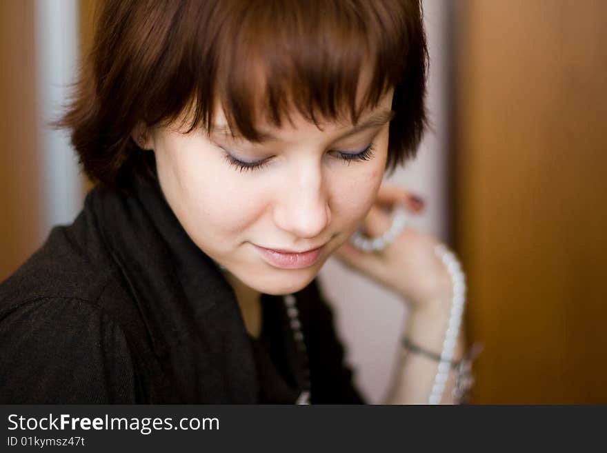 Girl with beads