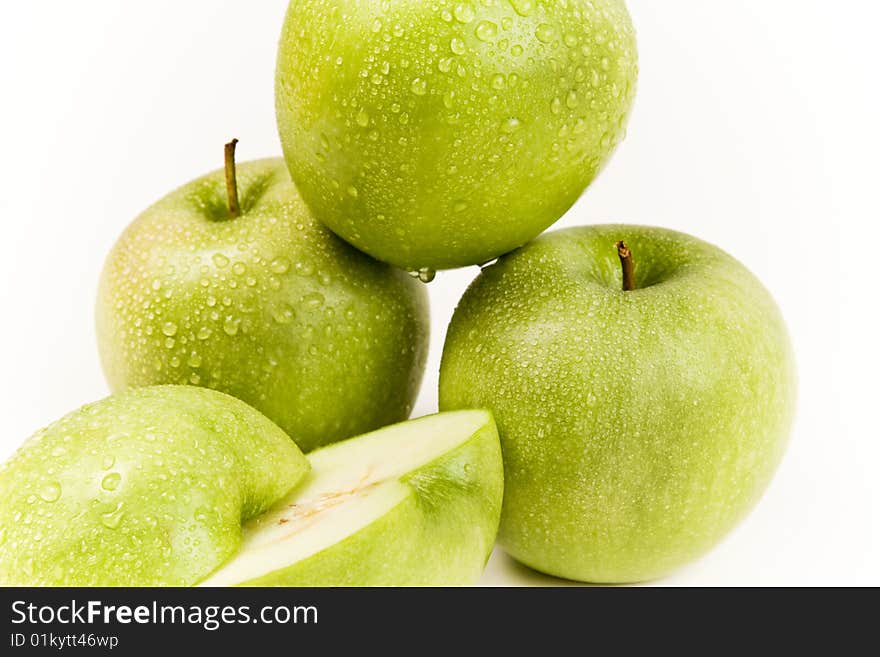 Fresh green apples full of vitamins