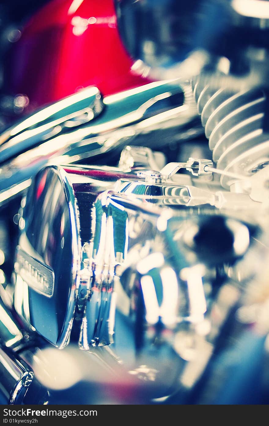 Classic view of a motorcycle engine