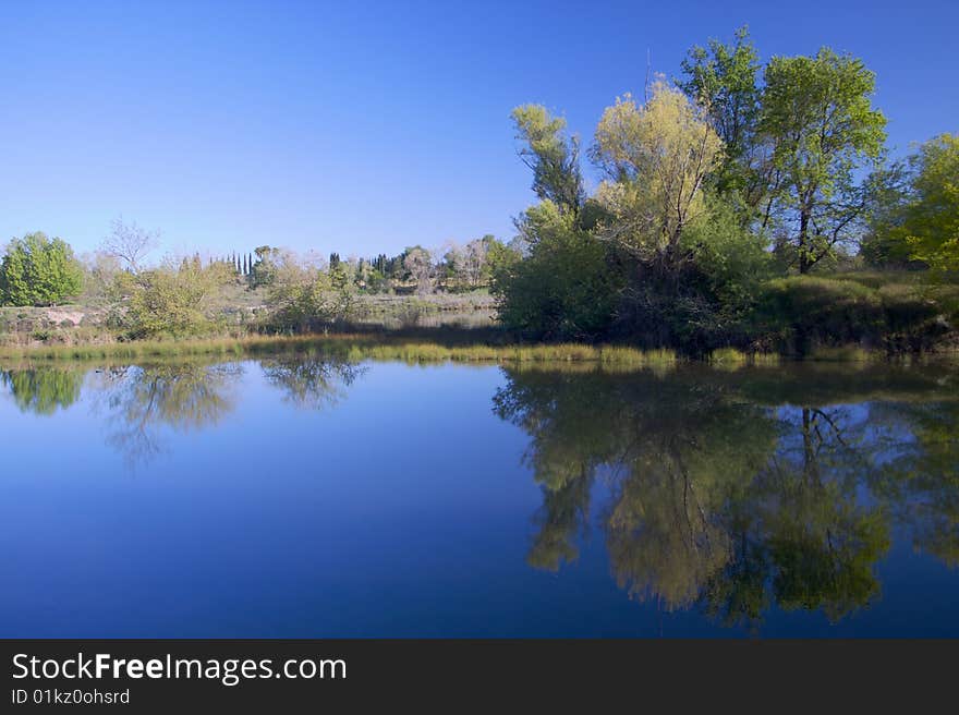 American River Pond With Reflection