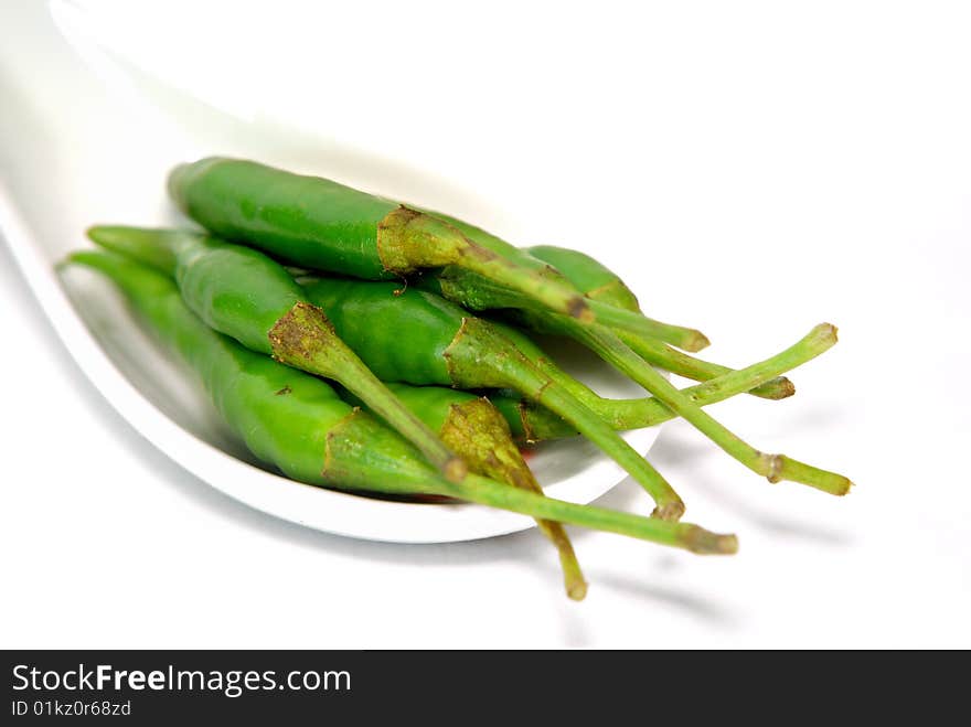 Close up capture on green spicy chili. Close up capture on green spicy chili