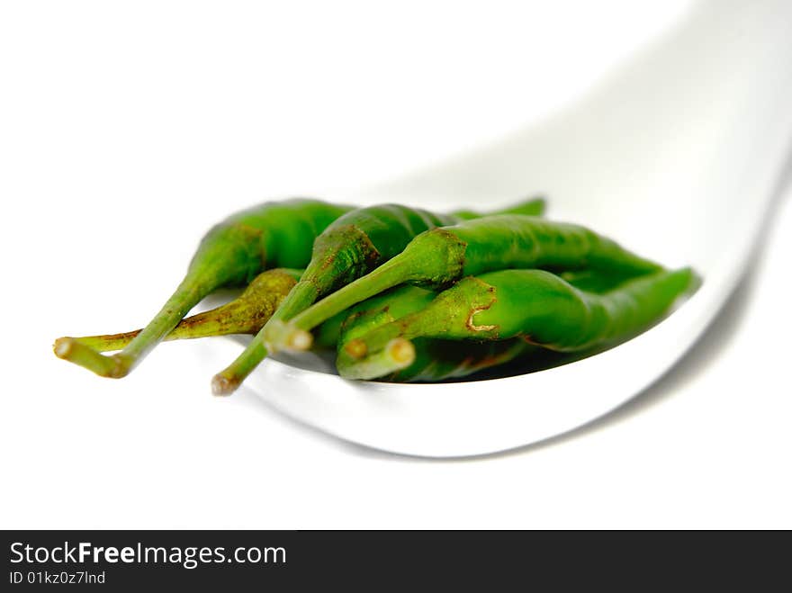 Close up capture on green spicy chili. Close up capture on green spicy chili