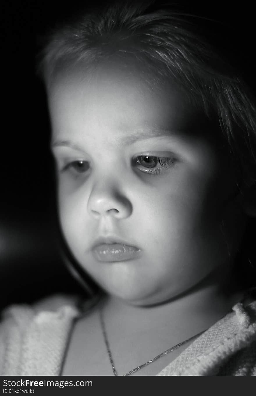 Portrait of the girl with a candle in hands. Portrait of the girl with a candle in hands.