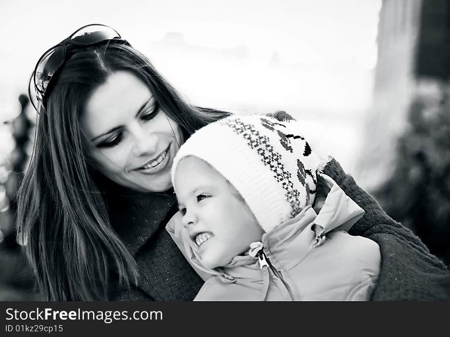 Portrait of mother and daughter