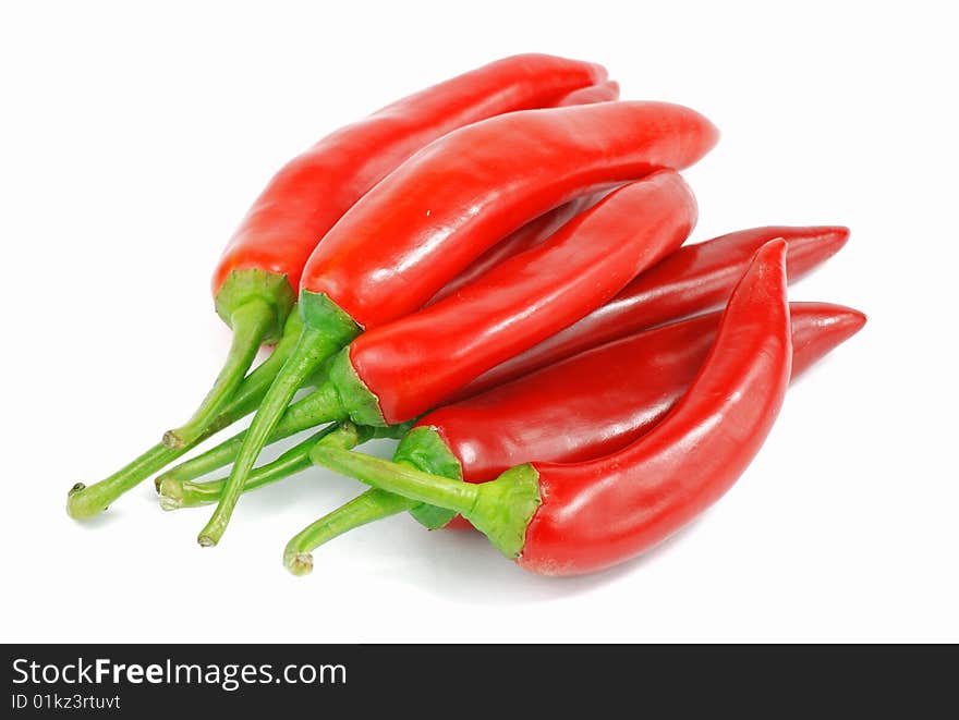 Pile of Chilies Isolated on white