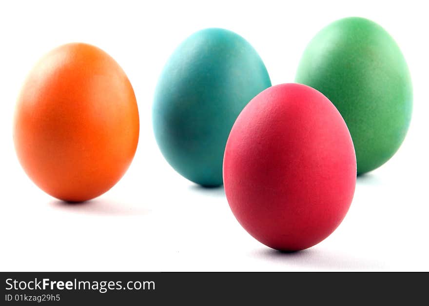 Easter eggs on white background.