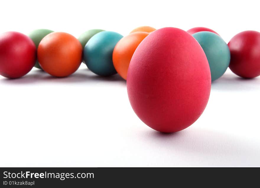 Easter eggs on white background. . Easter eggs on white background.