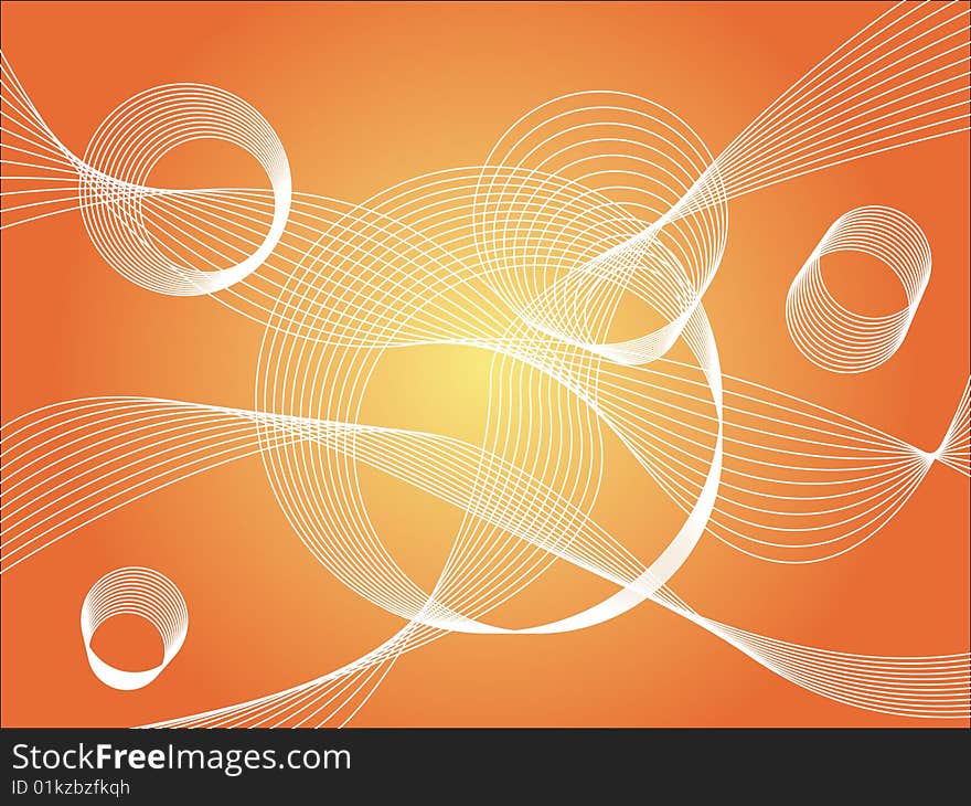 Crazy circles and lines orange background