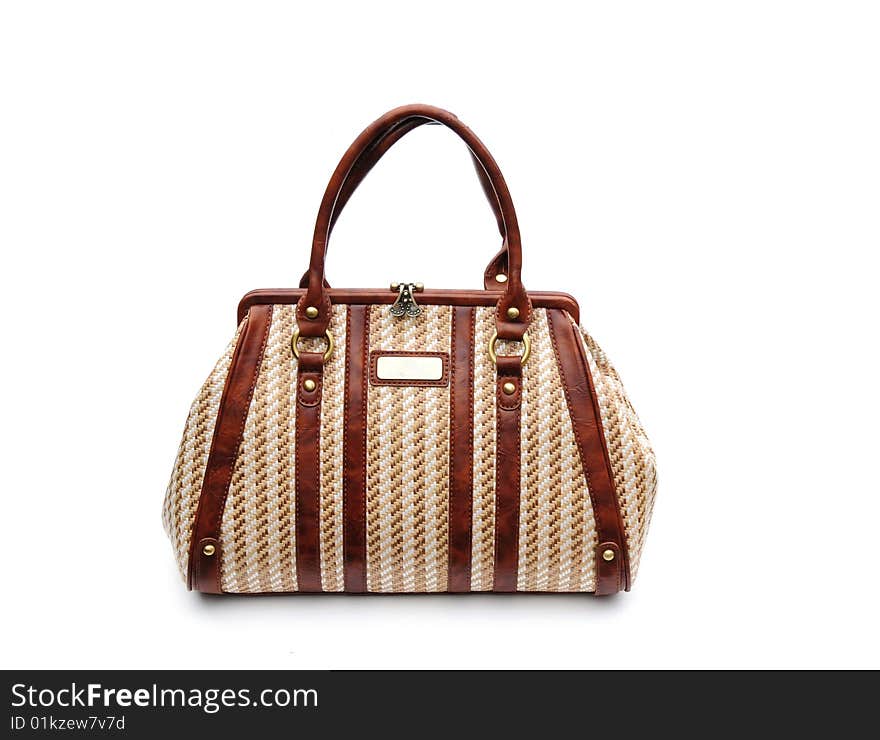 Shot of a fashionable bag on white. Shot of a fashionable bag on white