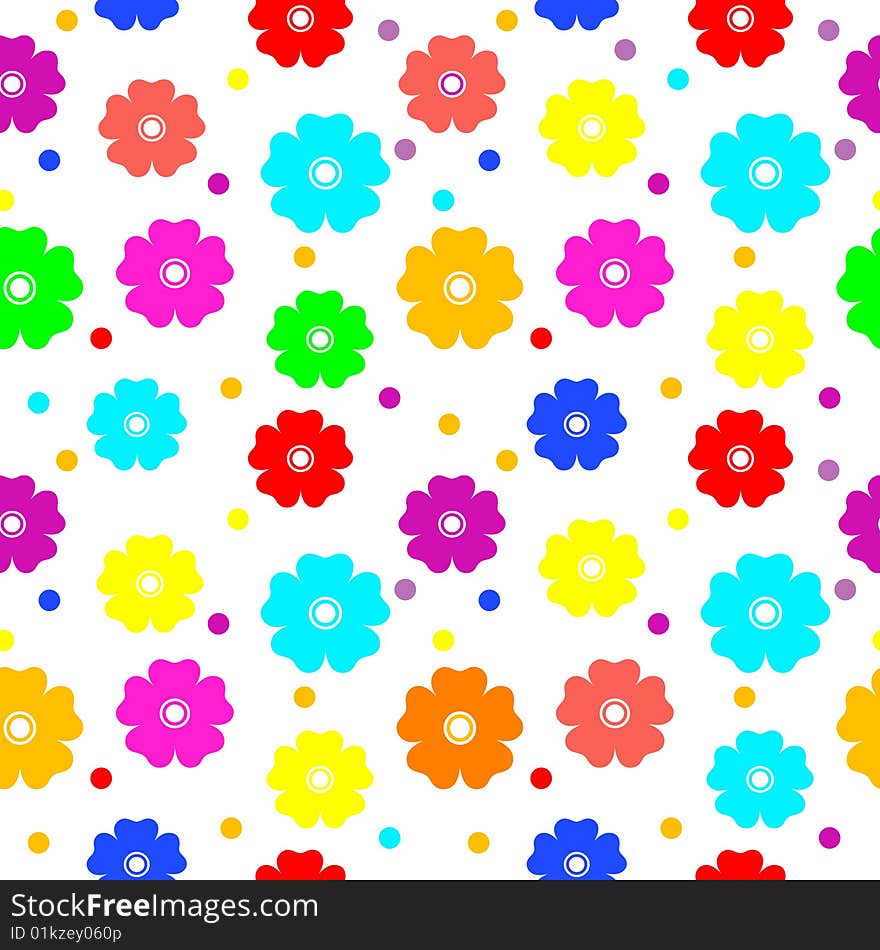 Vivid, colorful, repeating flower wallpaper. Vivid, colorful, repeating flower wallpaper