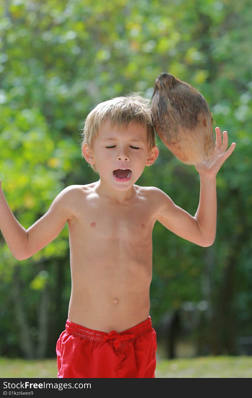 Falling coconut