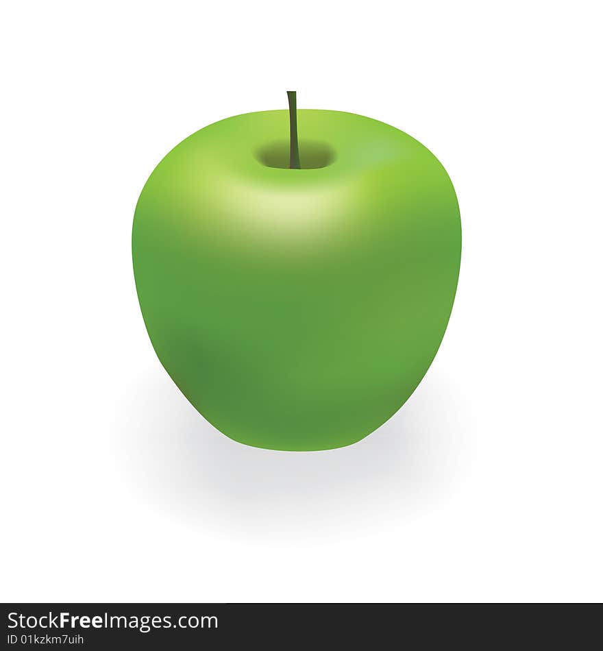 Vector green apple on green background