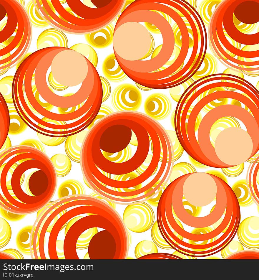 Seamless vector texture with red and yellow circles. Seamless vector texture with red and yellow circles