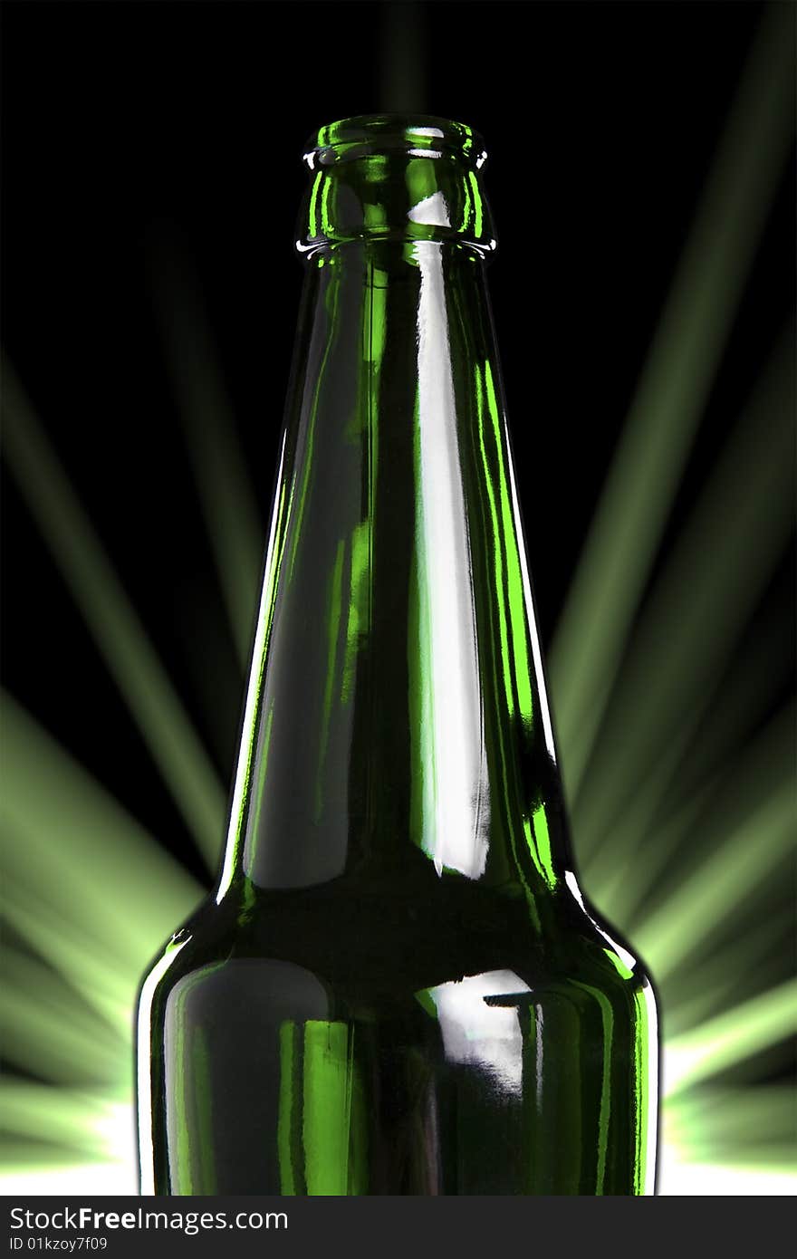 Glass bottle Silhouette, isolated on black