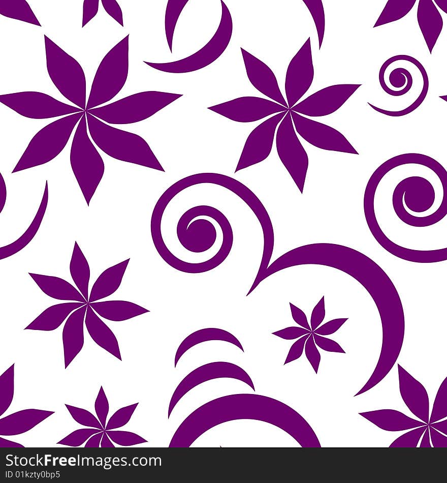 Seamless violet floral vector wallpaper. Seamless violet floral vector wallpaper