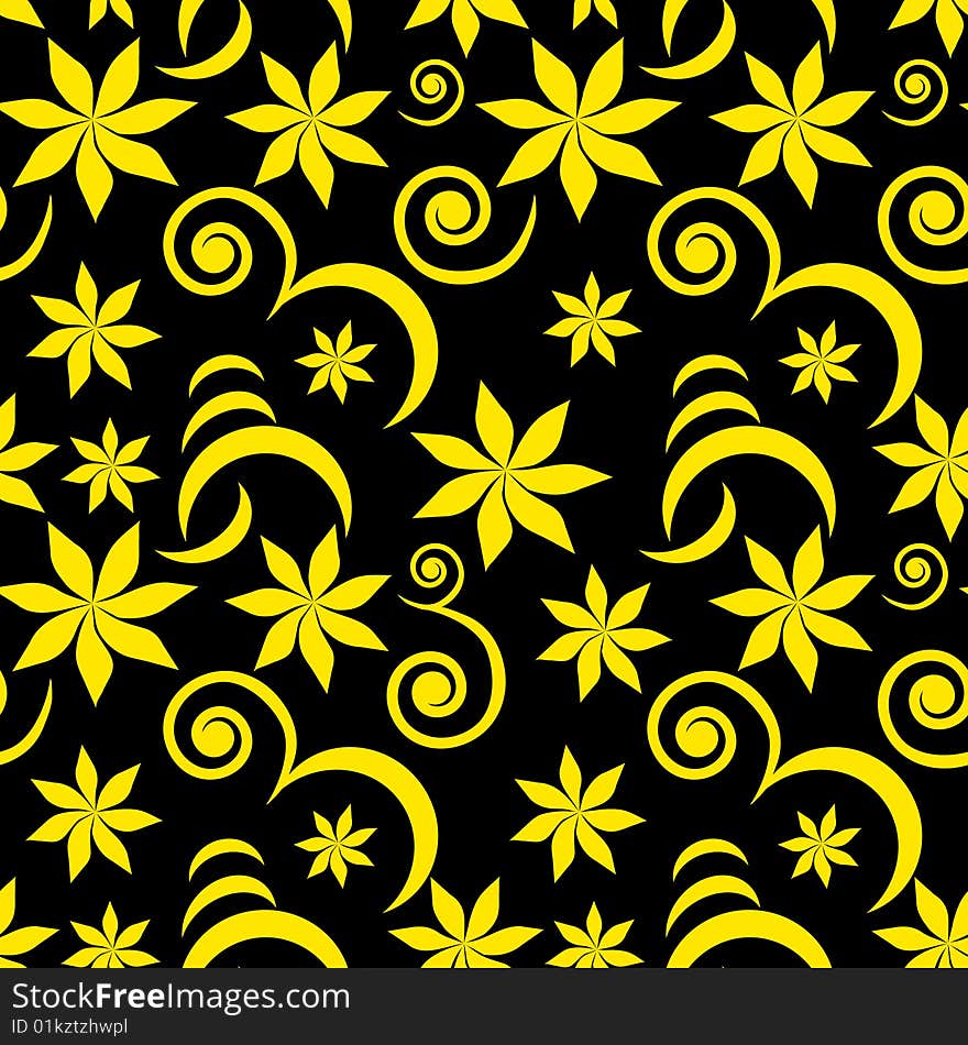 Vector. Seamless floral background with golden colors. See more floral background inside of my portfolio. Vector. Seamless floral background with golden colors. See more floral background inside of my portfolio.