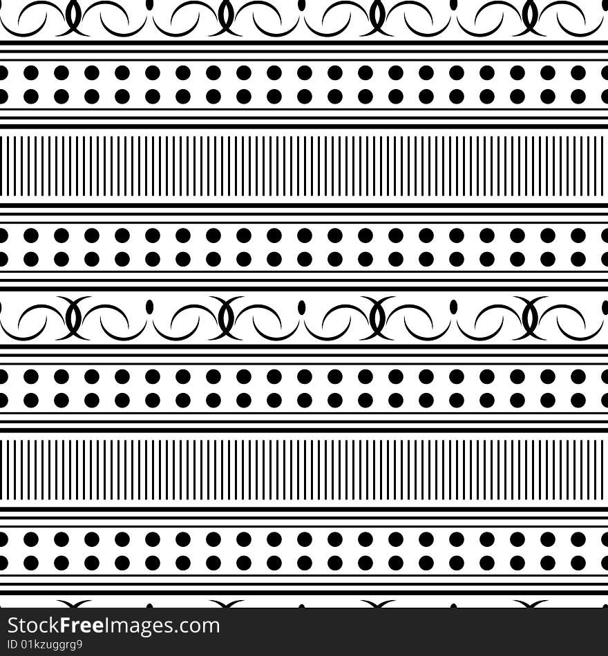 Retro black and white seamless background. Retro black and white seamless background