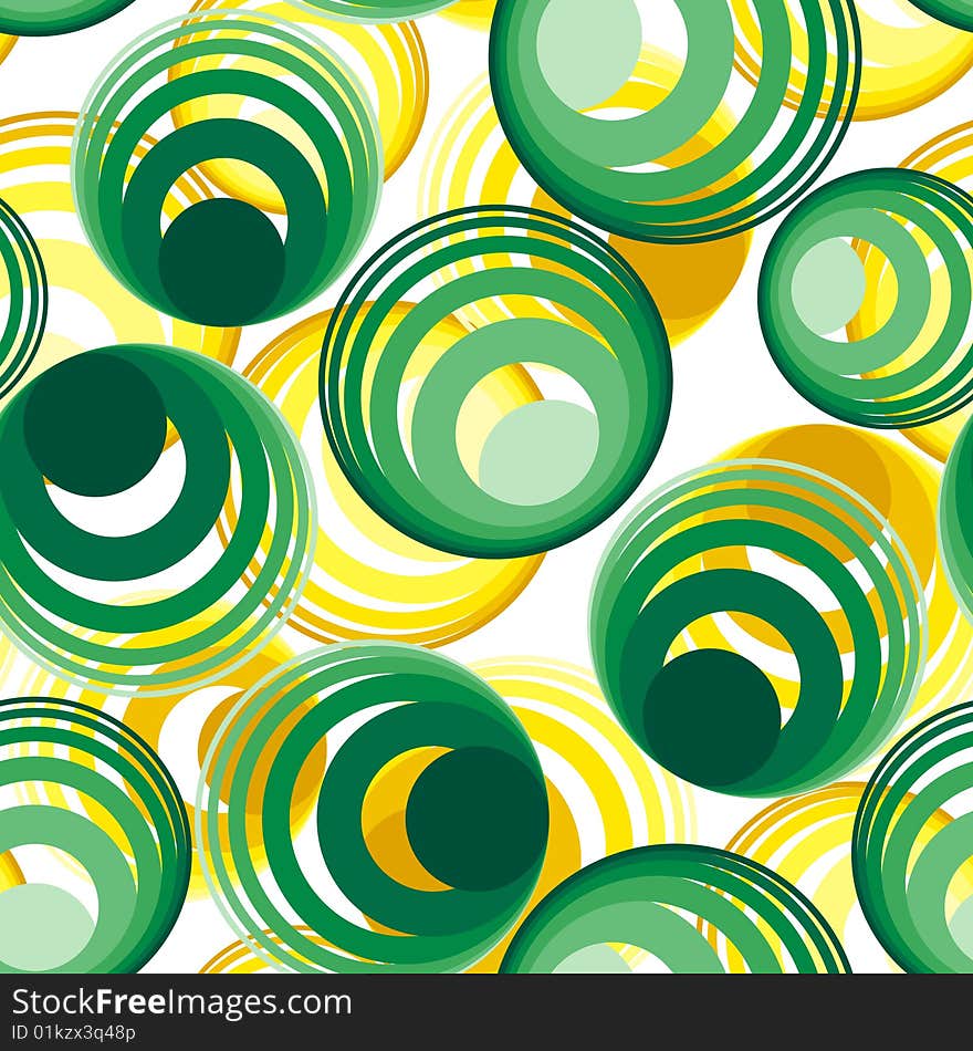 Seamless vector texture with green and yellow circles. Seamless vector texture with green and yellow circles