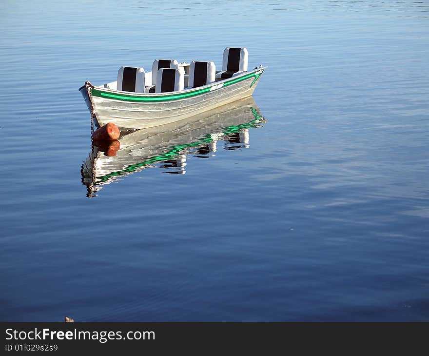 Small boat with aluminum used for tours in the Amazon River - Brazil. Small boat with aluminum used for tours in the Amazon River - Brazil