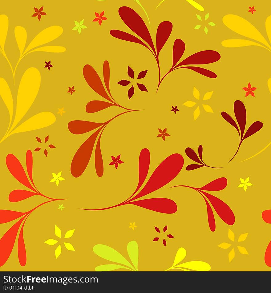 Seamless red floral vector wallpaper. Seamless red floral vector wallpaper