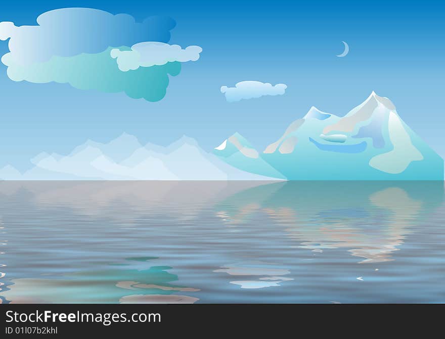 Beautiful illustration of the mountain tops. Beautiful illustration of the mountain tops