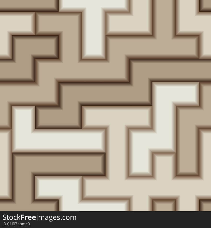 Brown 3d tiles - seamless vector pattern. Brown 3d tiles - seamless vector pattern