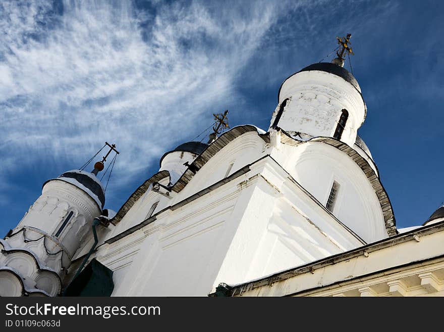 Pafnutievo-Borovsky monastery in winter. Cathedral of Christmas of our Lady.