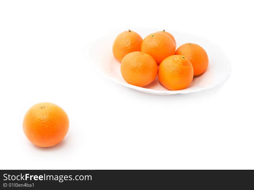 A special fruit: tangerine got out from common plate