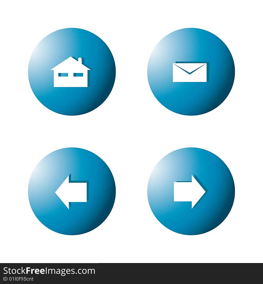 Illustration of four web four web buttons