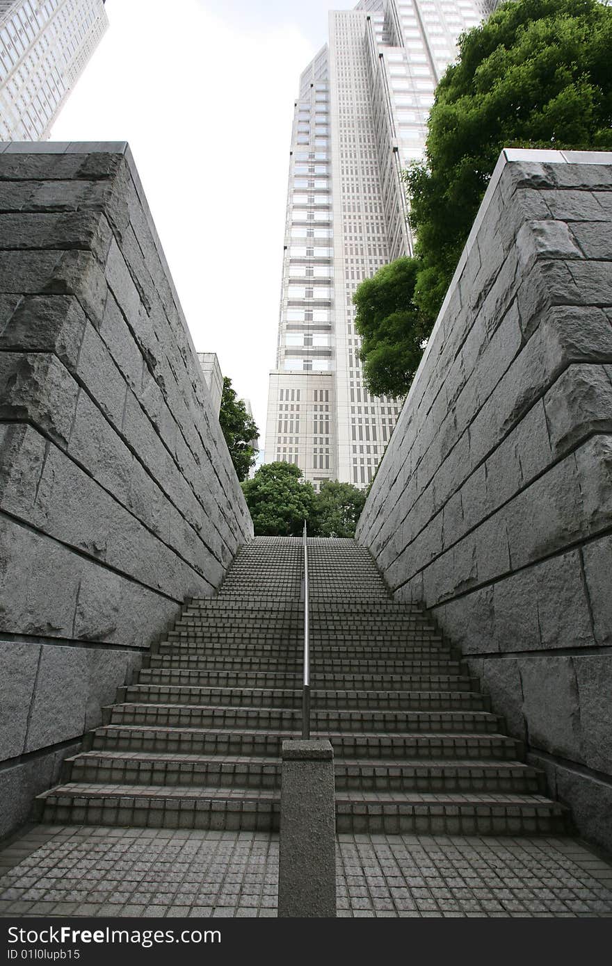 Stone stairs in tokyo, japan