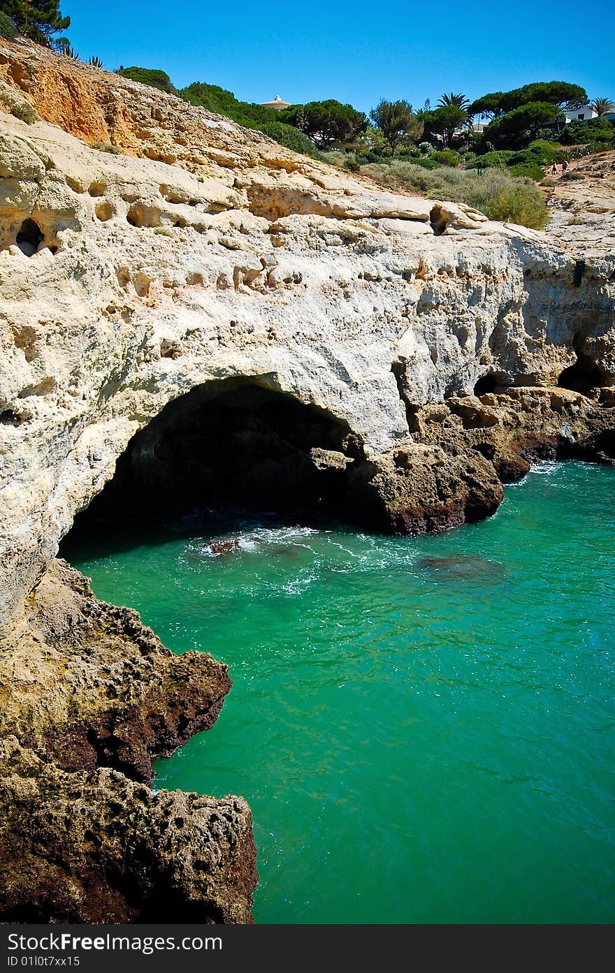 Cliff cave formation