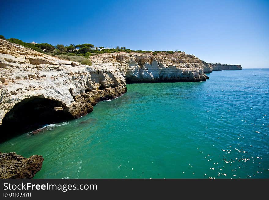 A cave and cliffs from Alrgarve, Portugal. A cave and cliffs from Alrgarve, Portugal