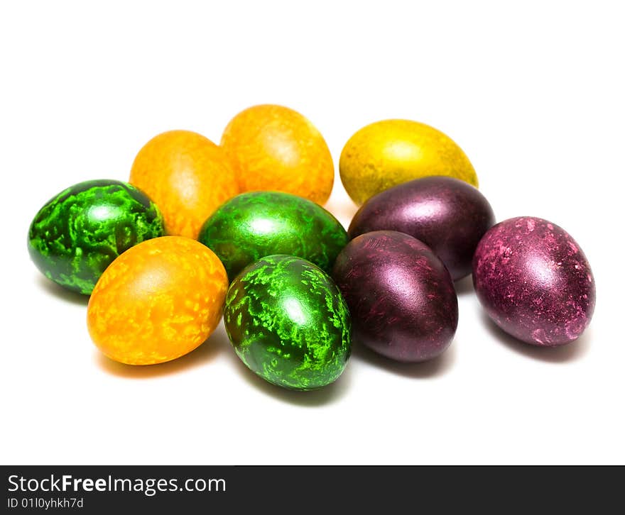 Easter eggs isolated on white background