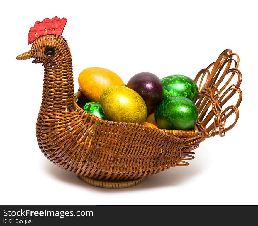 Easter eggs in a basket