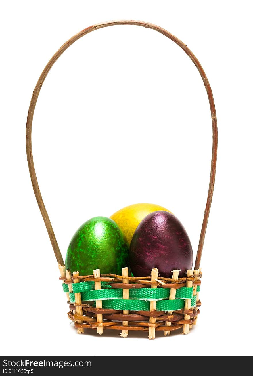 Easter eggs in a basket