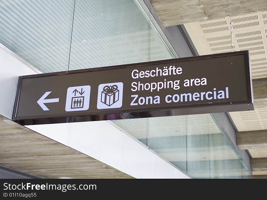 Sign indicative in an airport. Sign indicative in an airport